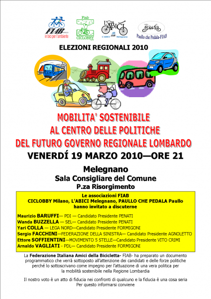 PARLIAMO DI MOBILITA’ SOSTENIBILE CON I CANDIDATI ALLE ELEZIONI REGIONALI
