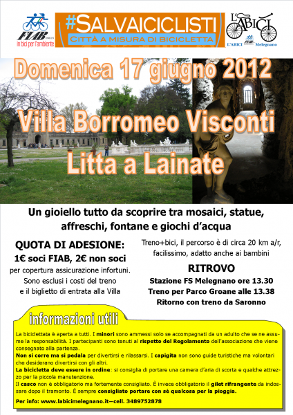 DOMENICA 17 GIUGNO: VILLA BORROMEO VISCONTI LITTA A LAINATE