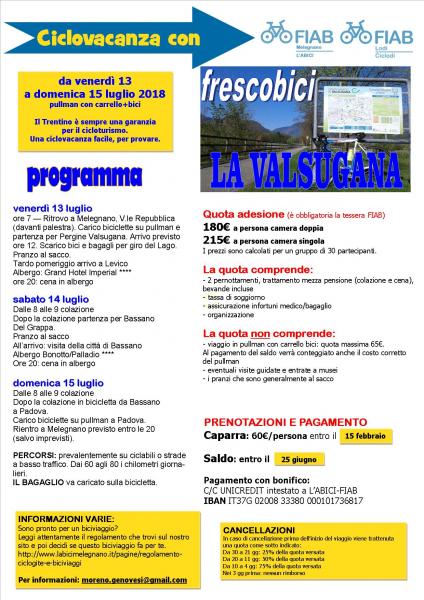 Ciclovacanze 2018 | Valsugana