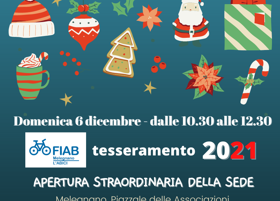 TESSERAMENTO 2021: APERTURA STRAORDINARIA SEDE