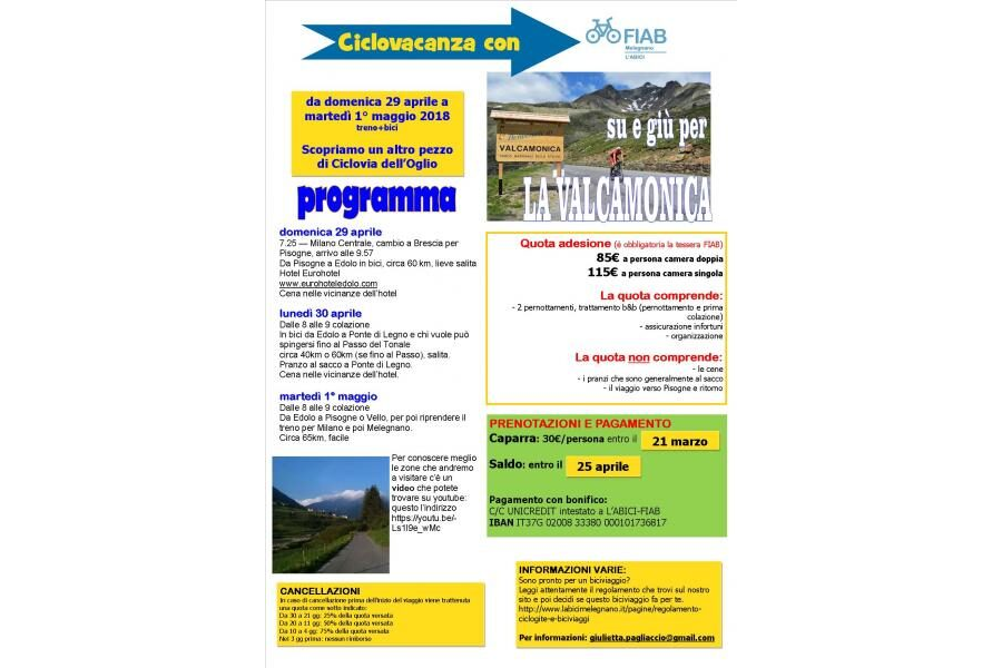 Ciclovacanze 2018 | Valcamonica